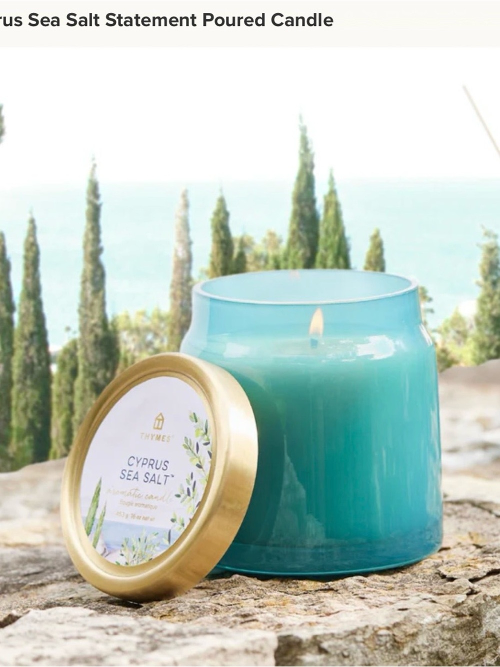 Thymes/Cyprus Sea Salt/16 oz poured candle/NEW! SEALED IN THE BUBBLE WRAP!